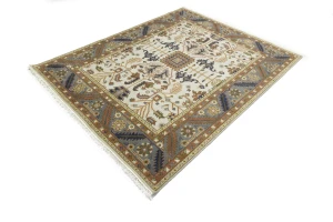 Cream Floral 8X10 Indo-Mahal Oriental Rug