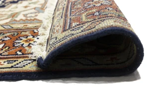 Dark Navy Floral 8X10 Heriz Serapi Oriental Rug