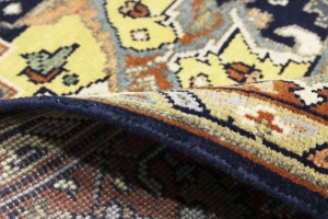 Dark Navy Floral 8X10 Heriz Serapi Oriental Rug
