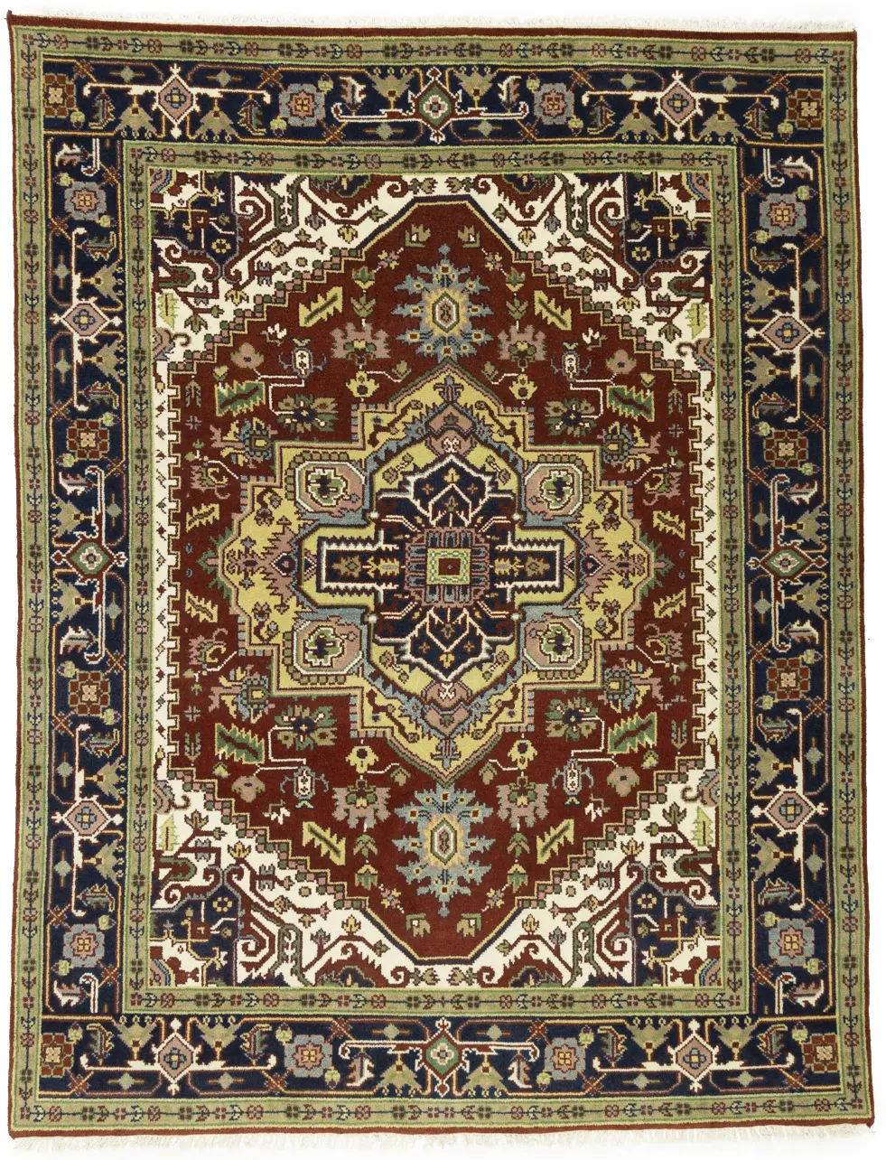 Red Geometric 8X10 Heriz Serapi Oriental Rug