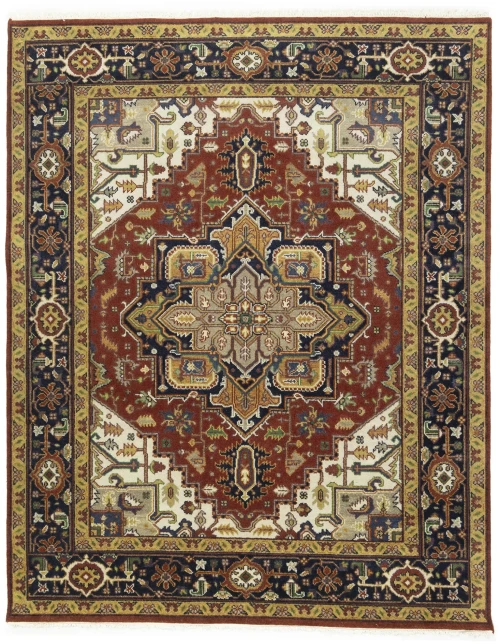 Rusty Red Floral 8X10 Heriz Serapi Oriental Rug