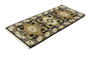 Charcoal Geometric 3X6 Traditional Serapi Oriental Rug