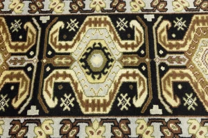 Charcoal Geometric 3X6 Traditional Serapi Oriental Rug