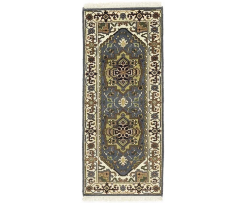 Gray Floral 3X6 Traditional Heriz Serapi Oriental Rug