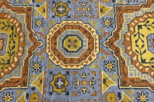 Blue Floral 2'7X10'3 Heriz Serapi Oriental Runner Rug