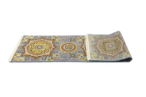Blue Floral 2'7X10'3 Heriz Serapi Oriental Runner Rug