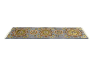 Blue Floral 2'7X10'3 Heriz Serapi Oriental Runner Rug