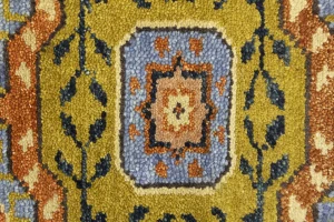 Blue Floral 2'7X10'3 Heriz Serapi Oriental Runner Rug
