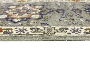 Gray Floral 2'7X10'2 Heriz Serapi Oriental Runner Rug