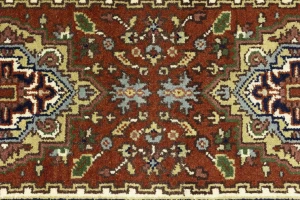 Rusty Red Floral 3X12 Heriz Serapi Oriental Runner Rug