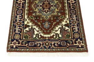Rusty Red Floral 3X12 Heriz Serapi Oriental Runner Rug