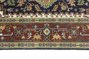 Dark Purple-navy Floral 8X10 Heriz Serapi Oriental Rug