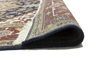 Dark Purple-navy Floral 8X10 Heriz Serapi Oriental Rug