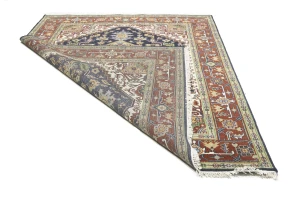 Dark Purple-navy Floral 8X10 Heriz Serapi Oriental Rug