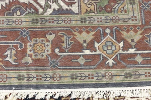 Dark Purple-navy Floral 8X10 Heriz Serapi Oriental Rug