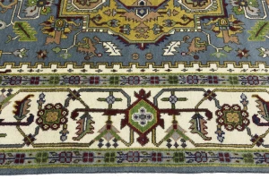 Gray Floral 8'5X12'3 Heriz Serapi Oriental Rug