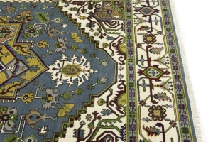 Gray Floral 8'5X12'3 Heriz Serapi Oriental Rug