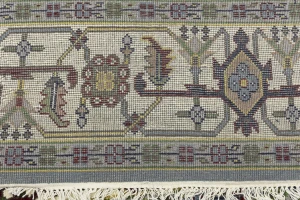 Gray Floral 8'5X12'3 Heriz Serapi Oriental Rug