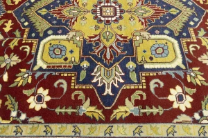 Rusty Red Floral 10X14 Heriz Serapi Oriental Rug