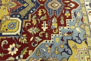 Rusty Red Floral 10X14 Heriz Serapi Oriental Rug