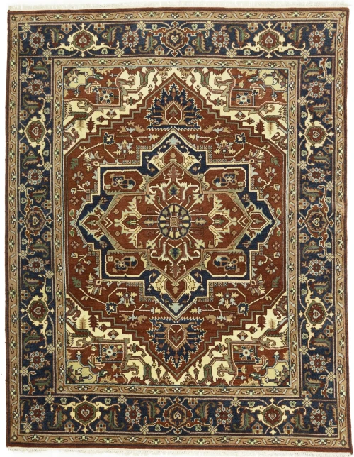 Rusty Red Floral 8X10 Heriz Serapi Oriental Rug