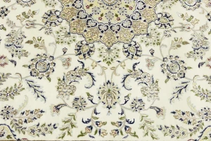Cream Floral 8X10 Indo-Nain Oriental Rug