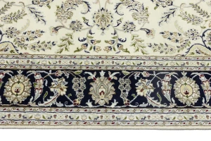 Cream Floral 8X10 Indo-Nain Oriental Rug