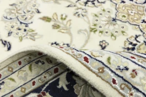 Cream Floral 8X10 Indo-Nain Oriental Rug