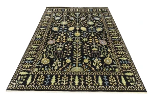 Black Floral 8X11 Osh Chobi Oriental Rug