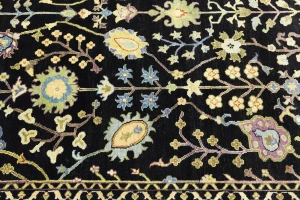 Black Floral 8X11 Osh Chobi Oriental Rug