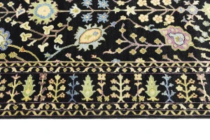 Black Floral 8X11 Osh Chobi Oriental Rug
