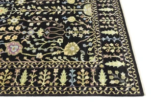 Black Floral 8X11 Osh Chobi Oriental Rug