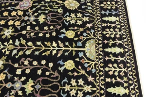 Black Floral 8X11 Osh Chobi Oriental Rug