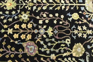 Black Floral 8X11 Osh Chobi Oriental Rug