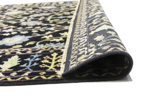 Black Floral 8X11 Osh Chobi Oriental Rug