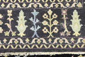 Black Floral 8X11 Osh Chobi Oriental Rug