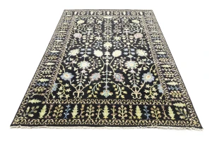 Black Floral 8X11 Osh Chobi Oriental Rug