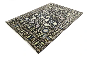 Black Floral 8X11 Osh Chobi Oriental Rug