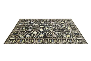 Black Floral 8X11 Osh Chobi Oriental Rug