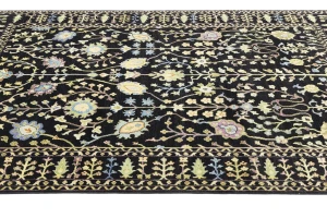 Black Floral 8X11 Osh Chobi Oriental Rug