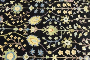 Black Floral 8X11 Osh Chobi Oriental Rug