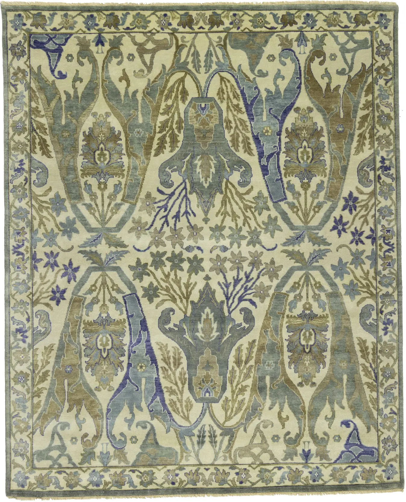 Cream Floral 8X10 Chobi Peshawar Oriental Rug