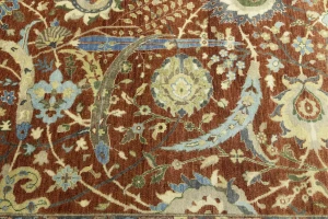 Rust Orange Floral 9X12 Chobi Peshawar Oriental Rug