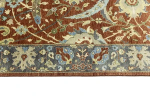 Rust Orange Floral 9X12 Chobi Peshawar Oriental Rug