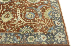 Rust Orange Floral 9X12 Chobi Peshawar Oriental Rug