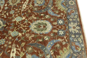 Rust Orange Floral 9X12 Chobi Peshawar Oriental Rug