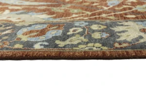 Rust Orange Floral 9X12 Chobi Peshawar Oriental Rug