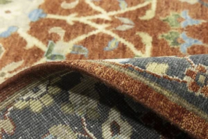 Rust Orange Floral 9X12 Chobi Peshawar Oriental Rug