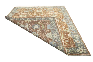 Rust Orange Floral 9X12 Chobi Peshawar Oriental Rug