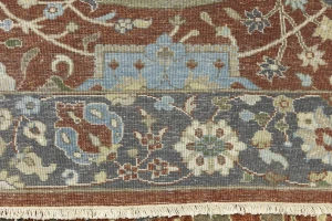 Rust Orange Floral 9X12 Chobi Peshawar Oriental Rug